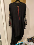 Limelight black small high low shirt with zeen block print pants