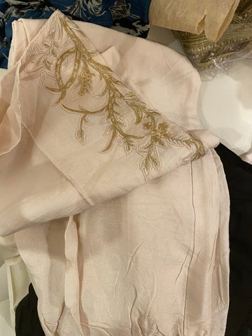 Sapphire light beige silk pants medium