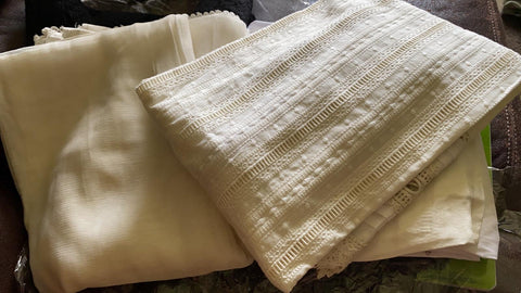 Chikan white suit 3 piece medium cotton