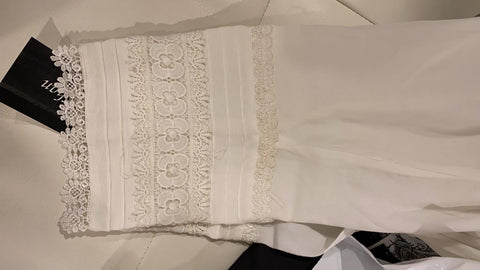 Bella khan white crepe pants large