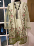 Saadia asad lawn three piece suit formal XL