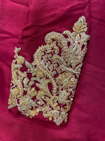 Custom maroon outfit 2 pc pure raw silk