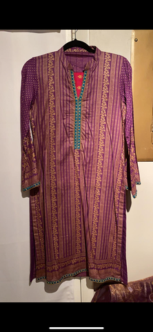 ZS textile small 3 piece suit banarsi magenta  n pink