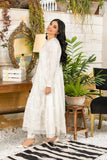 WHITE COTTON SILK PESHWAS - EMB 177