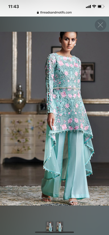 Threads n motifz 3 piece suit formal light blue medium