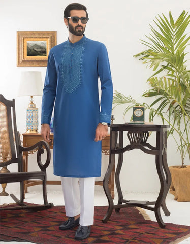 BLUE PRINTED KURTA