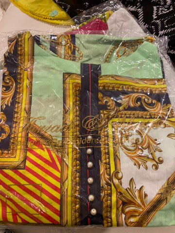 Threads n motifs small lawn shirt green