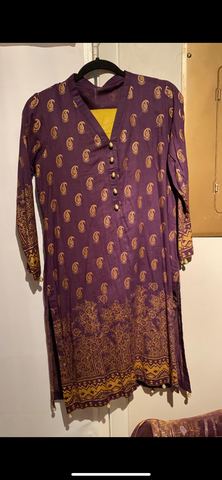 Zs textile small banarsi 3 piece suit purple n lime