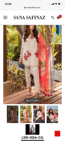 Sana Safinaz lawn 3 piece suit 12A