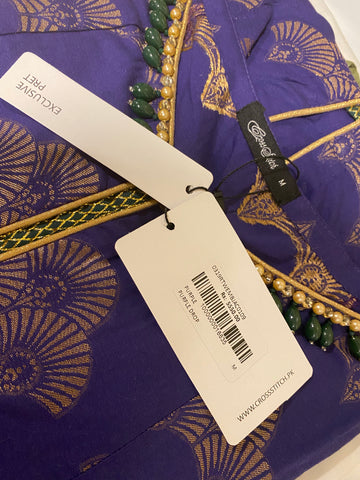 Cross stitch purple shirt medium jacquard