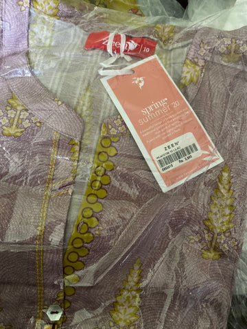 Zeen Lawn tea pink size 10 small shirt