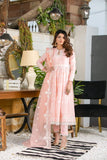 PEACH COTTON SILK PESHWAS - EMB 176
