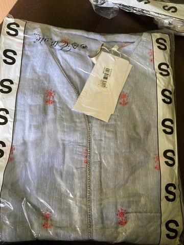 Ethnic sky blue small cotton shirt