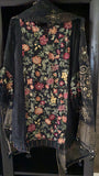 Desi rack black n gold chiffon suit