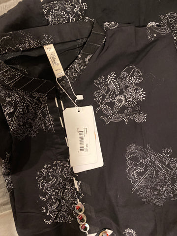 Ethnic black n white medium lawn shirts