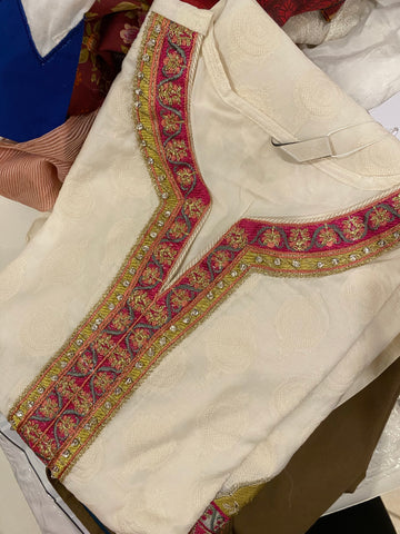Ethnic medium formal cotton shirt off white