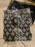 Sapphire black n beige medium lawn shirt printed