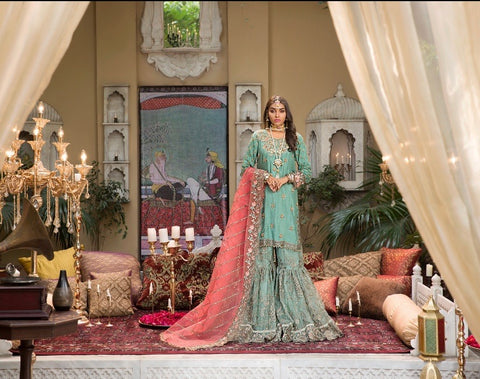 Fancy formal 3 piece gharara suit size large