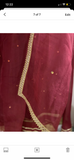 Jazmin gray maroon suit 3 piece