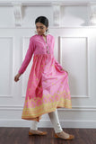 Ethnic pink XL long shirt Lawn