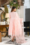 PEACH COTTON SILK PESHWAS - EMB 176