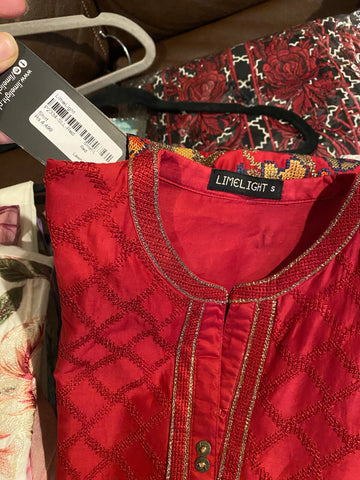 Limelight maroon lawn shirt medium