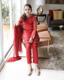 Hopscotch girls red chiffon outfit 9-10 years