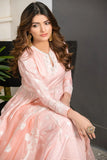 PEACH COTTON SILK PESHWAS - EMB 176