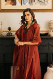 EMBROIDERED DRAPED - 3 PIECE MAROON