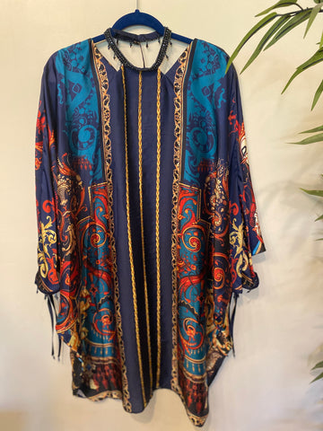 Gul ahmed silk kaftan blue large