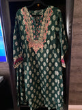 Limelight green n maroon jacquard shirt large