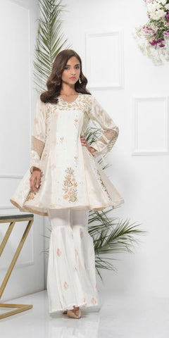 Phatyma Khan White gharara suit 2 piece small