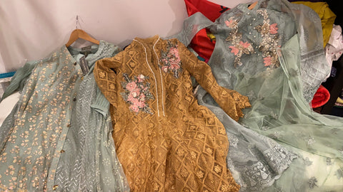 Panache brown small suit with baroque pants