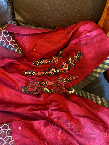 Phatyma Khan maroon n black suit large