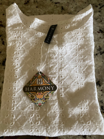 Harmony white chikan shirt small