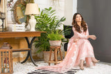 PEACH COTTON SILK PESHWAS - EMB 176